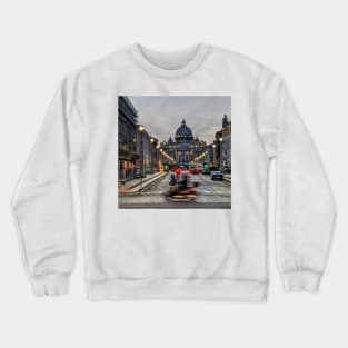 Speeding Past St Peter's Rome Crewneck Sweatshirt
